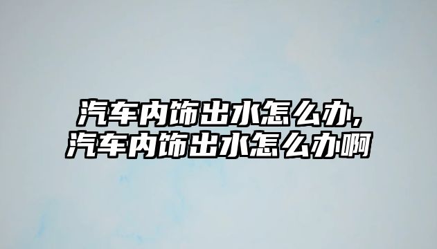 汽車內(nèi)飾出水怎么辦,汽車內(nèi)飾出水怎么辦啊