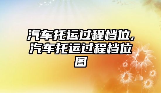 汽車托運(yùn)過程檔位,汽車托運(yùn)過程檔位圖