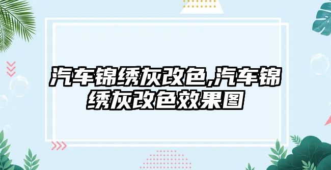 汽車錦繡灰改色,汽車錦繡灰改色效果圖