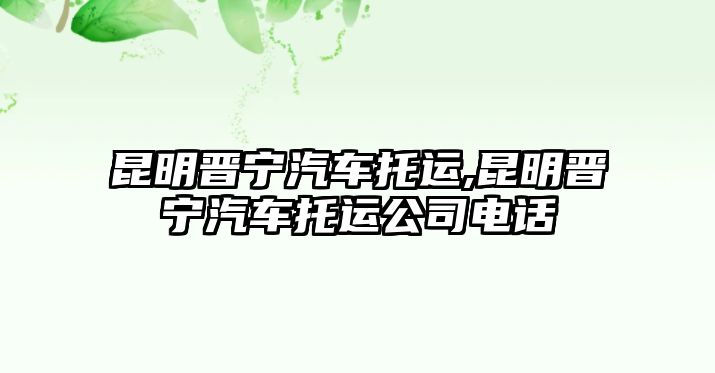 昆明晉寧汽車托運(yùn),昆明晉寧汽車托運(yùn)公司電話