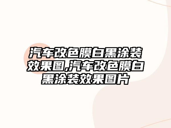 汽車改色膜白黑涂裝效果圖,汽車改色膜白黑涂裝效果圖片