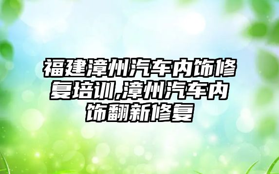 福建漳州汽車內飾修復培訓,漳州汽車內飾翻新修復