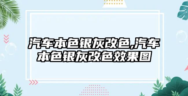 汽車(chē)本色銀灰改色,汽車(chē)本色銀灰改色效果圖