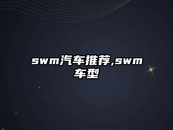 swm汽車推薦,swm車型