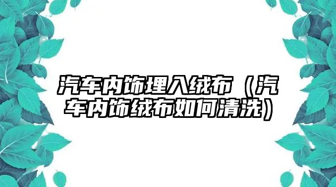 汽車內(nèi)飾埋入絨布（汽車內(nèi)飾絨布如何清洗）