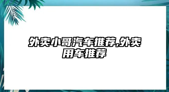 外賣小哥汽車推薦,外賣用車推薦