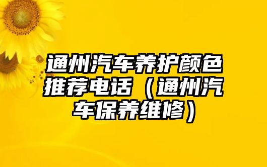 通州汽車養(yǎng)護(hù)顏色推薦電話（通州汽車保養(yǎng)維修）